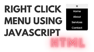Right Click Menu Open || Part 1 || Html Css Javascript using || Coding