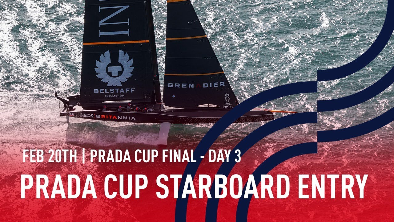 🔴 PRADA Cup Starboard Entry Stern Camera | Final Day 3
