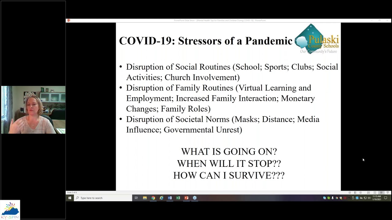 1 19 21 KY SPIN’s Tuesday Tips  Mental Health Tips For Families and Children During COVID 19 Webinar