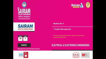 Lecture video 1118EE51 Module 5 project implementation schedule,human aspect  Malini k