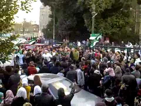 مظاهرة الجالية السورية أمام جامعة الدول العربية في القاهرة 22 1 2012 ج1