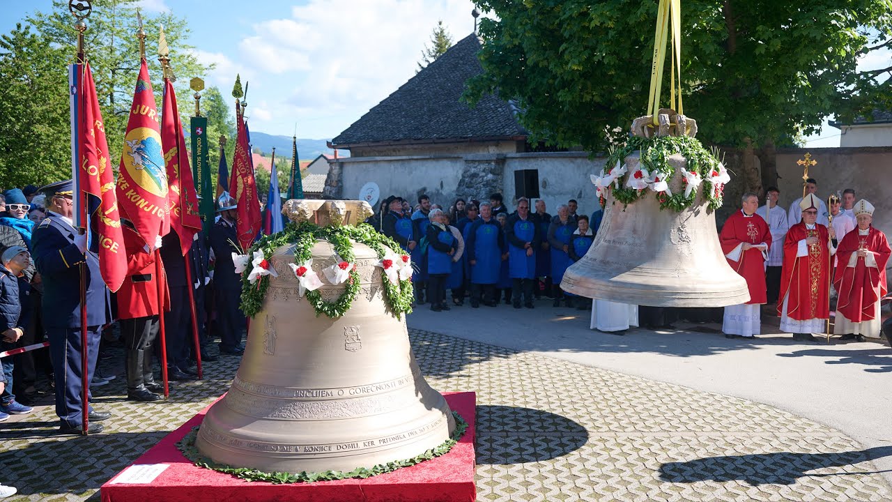 Jurjevo, blagoslov obnovljenega zvonika, obnovljenega in novega zvona v Slovenskih Konjicah