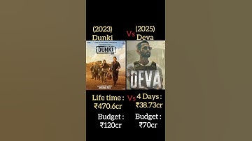 Deva Vs Dunki Box office collection #deva #srk #shahidkapoor #shorts