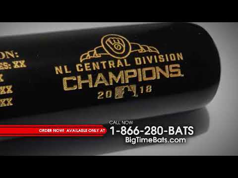 Newsmada Com Sports Collectibles Fan Shop Milwaukee Brewers 2018 Nl Central Champions Roster Bat Brewers 2022 Nl Central Championship Pennant