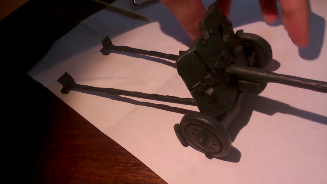 45 мм пушка сорокапятка из пластилина - YouTube