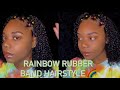 Rainbow Rubber Band Hairstyle 🌈🦄 | 3c/4a Curly Hair #PRIDE