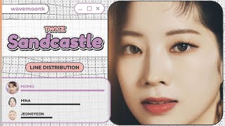 TWICE (トゥワイス) - Sandcastle | Line Distribution (Color Coded) Resimi