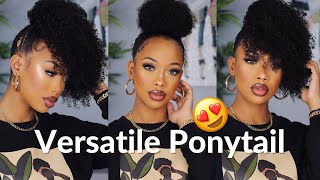 SUPER EASY NATURAL HAIR PONYTAIL! Kinky Curly Drawstring For my 4c SIS! Betterlength