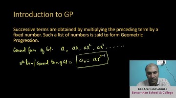 What is Geometric Progression? general form and nth term of Geometric progression. 10th class maths