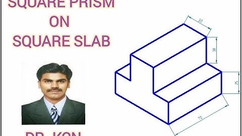 Square prism on Square slab I Isometric Projection I Engineering Drawing.
