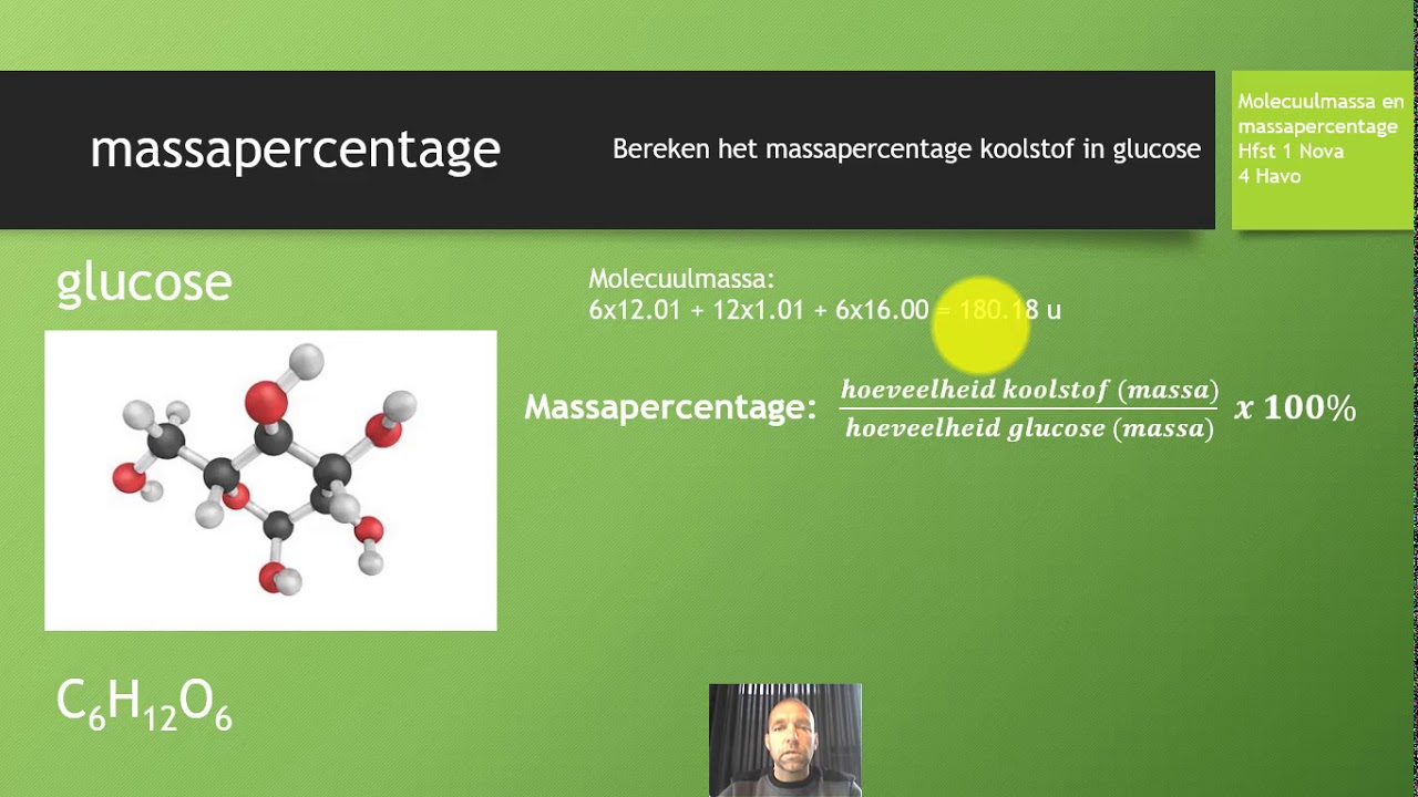 molecuulmassa en massapercentage berekenen (VMBO, HAVO) - YouTube