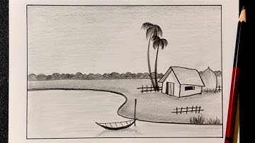 Hướng Dẫn Vẽ Tranh Đề Tài Phong Cảnh Bằng Bút Chì | how to draw easy scenery with pencil