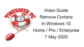How to Remove Cortana From Windows 10 Home Pro Enterprise Video Guide Tutorial