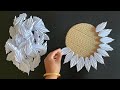 Beautiful white paper wall hanging craft  paper craft for home decoration  paper wall mate  diy