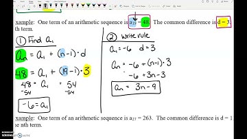 A2 8.2 Arithmetic Sequences CONTINUED (Video #2)