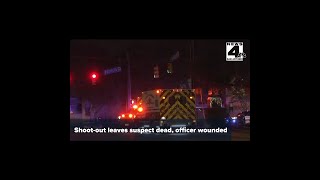 Shoot-out leaves suspect dead, officer wounded