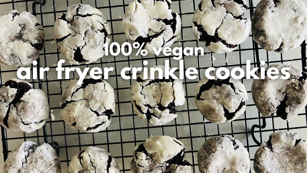 Vegan Chocolate Crinkle Cookies in the Air Fryer - The Classic Holiday Recipe (Soft, Fudgy & Easy!)