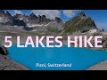 The popular and wonderful 5 lakes hike in Pizol, Switzerland