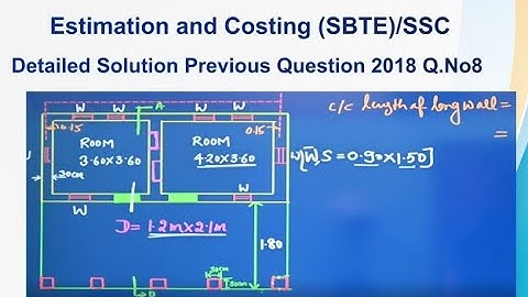 Estimation and Costing |Detailed Solution 2018 Previous Year    | U-4-Lec-6|5th Semester | SBTE|KTP