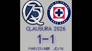 Querétaro vs. Cruz Azul JD-16 CLAUSURA 2026 Liga MX. (parte 2/2)