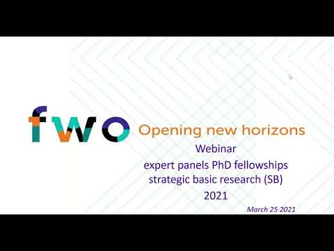 FWO panel member training panels PhD fellowships SB