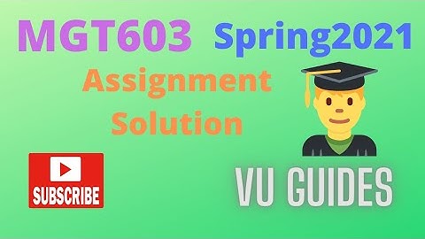 MGT603 Assignment Solution Spring2021// VU Guides