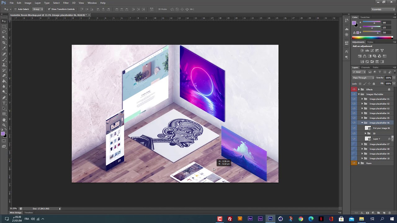 How To Edit Isometric Room Mockup