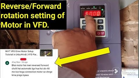 How to change motor rotation in VFD? Reverse/Forward direction setting in motor.