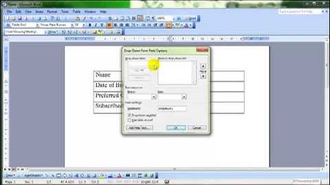 Forms and form fields Microsoft Word 2003
