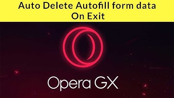 How to Auto Delete Autofill form data in Opera GX on Exit?