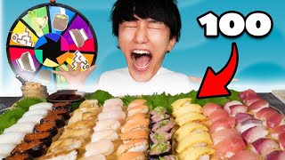 100 Sushi Challenge! 🇯🇵🍣【subtitles】