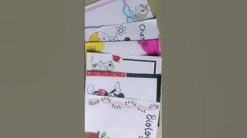 Border design for notebook/ Easy cover page design #shorts #trending #ytshorts #frontpageborder #art