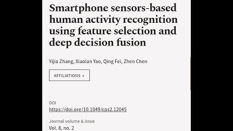 Smartphone sensors‐based human activity recognition using feature selection and deep ... | RTCL.TV