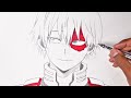 How to draw a anime Boy - Todoroki Shoto | My Hero Academia!!!