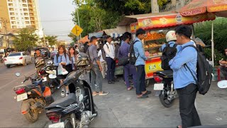 College Students Snack in the Evening, Phnom Penh City, Cambodia