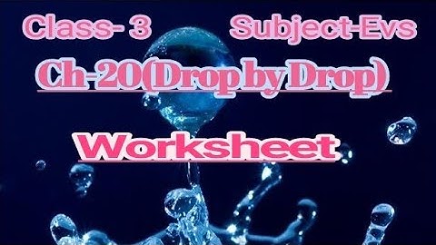 Class--3 Subject-Evs Ch-20(Drop by Drop) Worksheet