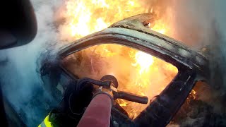 BFD - Working Vehicle Fire *Helmet Cam*