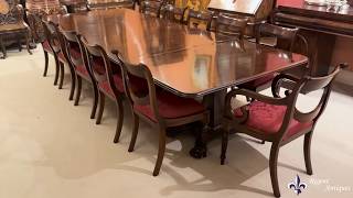 Antique George IV Regency Dining Table 19th Century 12 chairs C1980
