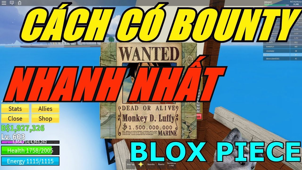 Roblox Blox Piece Cach Săn Bounty Va Thu Hut Kiếm Bounty Ma