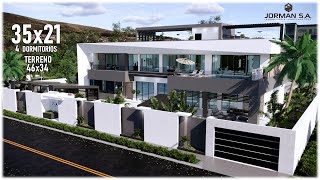 Modern House Design |35x21m 3 Storey | 4 Bedrooms Family Home
