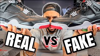 REAL vs FAKE REIMAGINED Jordan Bred 4! ONE Way to Tell!  WATCH BEFORE YOU BUY!