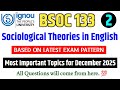 BSOC 133 Important Questions December 2025 Exam in English | IGNOU BSOC 133 Question Paper 2025 Exam
