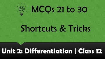 MCQs 21 to 30 - Chapter 2 Differentiation - 2nd Year Mathematics | Multiple Choice Questions