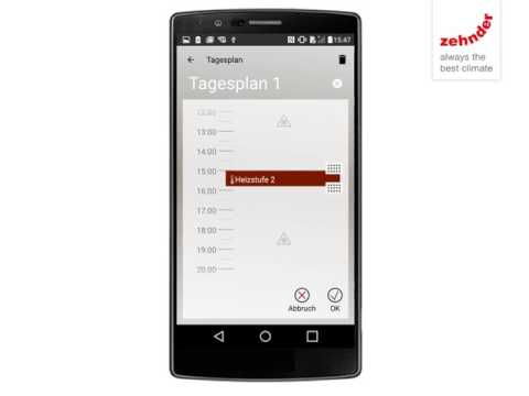 Zehnder eWIVAR App   Anwendungsbeispiel