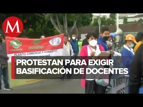 Maestros del Conalep se manifiestan en CdMx y exigen basificiaciones de 5 mil docentes