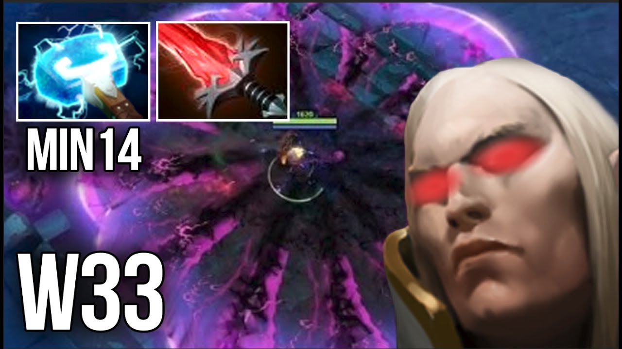 w33 Invoker - First Item Maelstorm + Crit Crazy Invoker Build - Dota 2