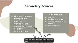 Primary and Secondary Sources