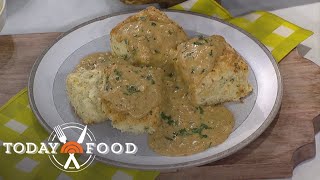 Cheddar Chive Biscuits With Sausage Gravy: Get the Recipe