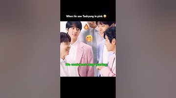 Taejin: When Jin saw Taehyung in pink 😳 #taejin #bts #shorts #btsshorts #jin #taehyung