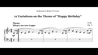 A Bu - 12 Variations on the Theme of “Happy Birthday” Op. 3 – dedicated to Robert D. Levin